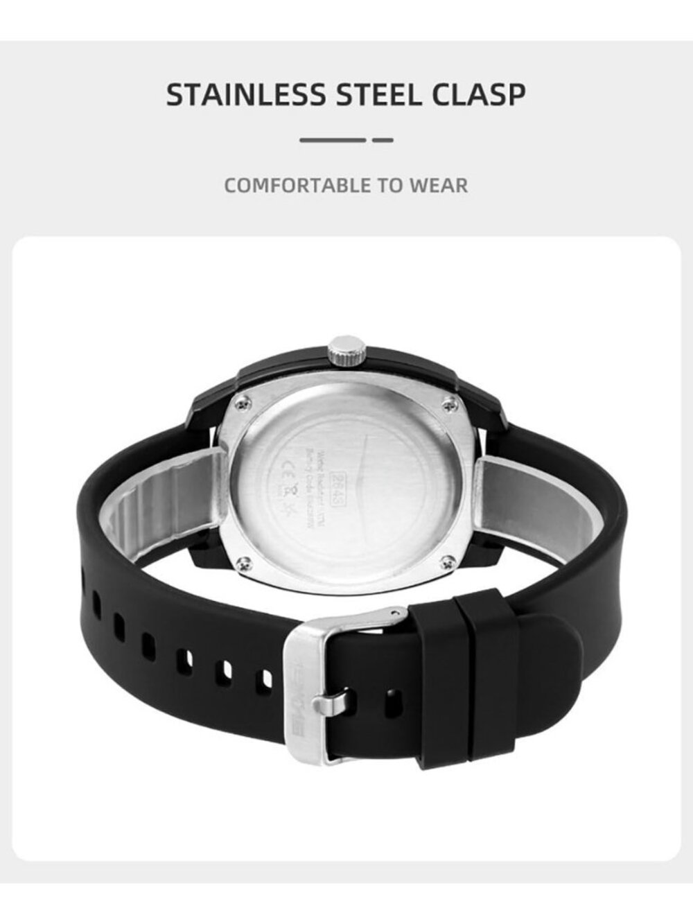 Unisex Off-White Fashion Simple Analog Quartz Silicone Strap Waterproof Watch - Picture 6 of 6